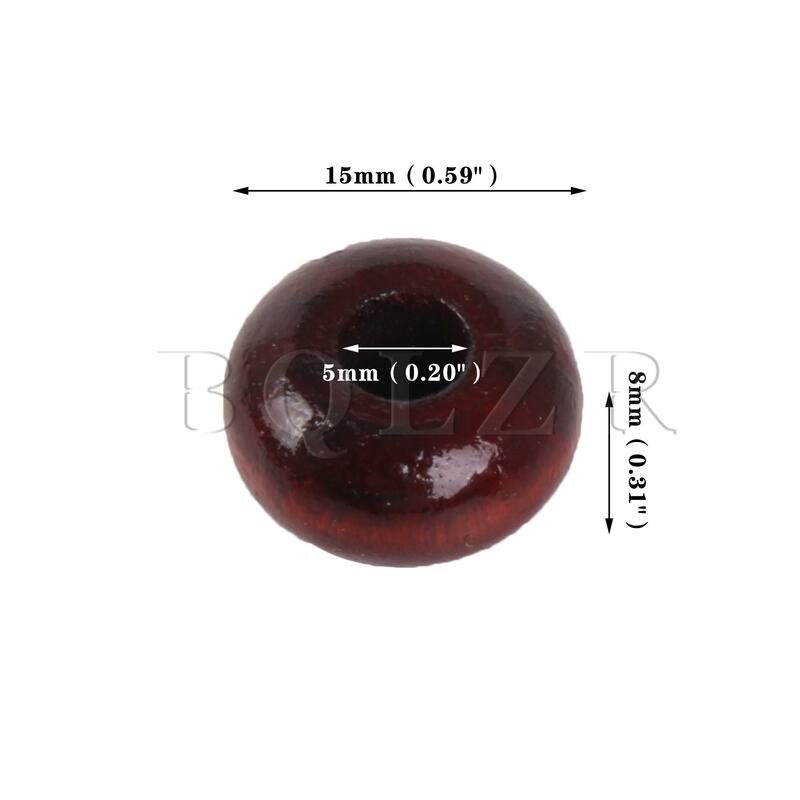 BQLZR-Perles Rondes en Bois, Boulier de 15mm de Diamètre, Perle Artisanale pour Bricolage Fait à la Main, 10 Pièces