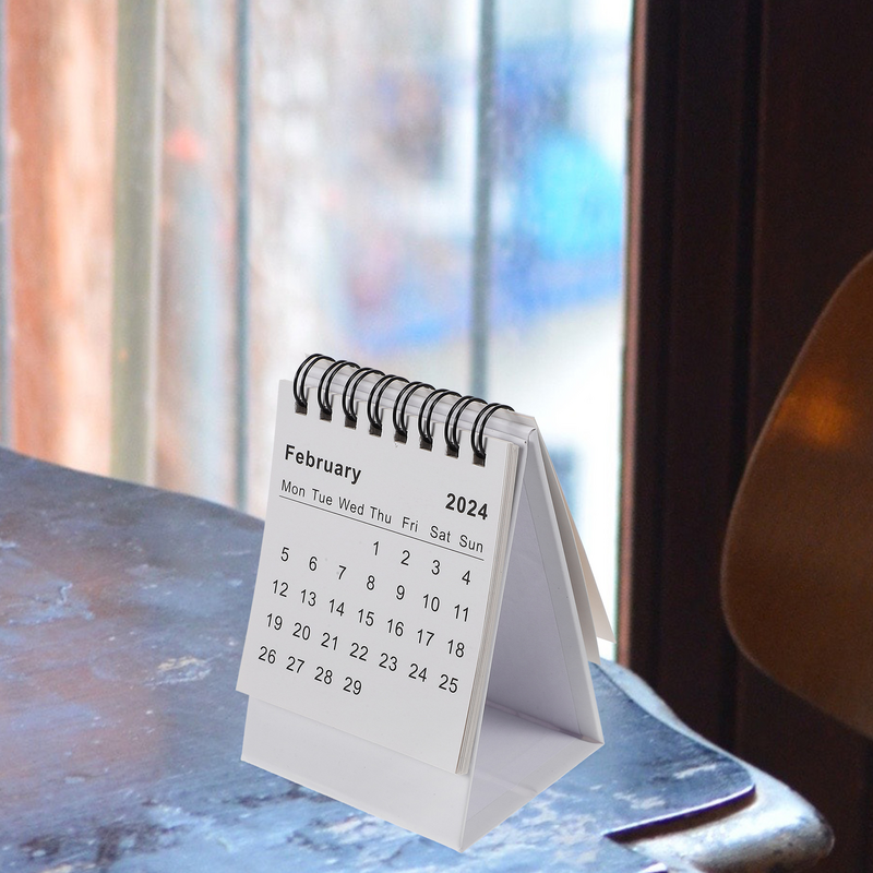 Calendario de escritorio con tapa de pie, Mini Calendario de escritorio de pie, año escolar, calendarios mensuales, planificación de organización diaria, 2024