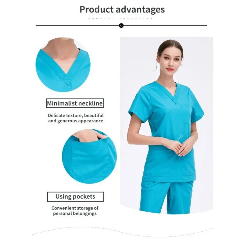 Slim Fit peelingi medyczne mundurki damskie akcesoria do pielęgnacji szpitalne fartuchy chirurgiczne klinika stomatologiczna Salon kosmetyczny odzież robocza