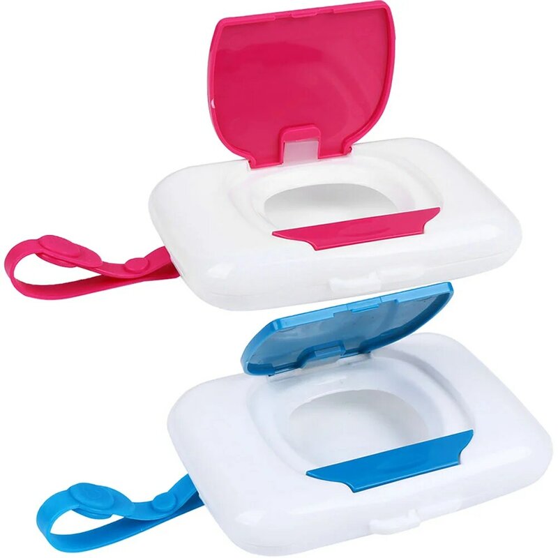 2 Pcs Wipe Box Refillable Wipe Container Portable Baby Wipes Dispensers Small Tissue Case Silica Gel Wet Holder