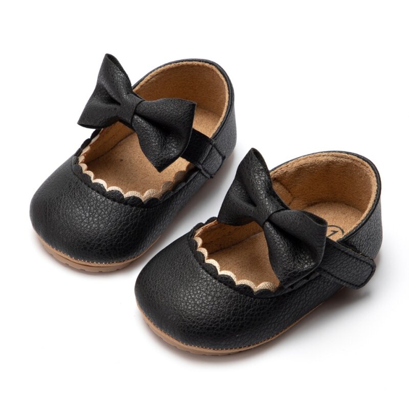 Baby Walking Shoes Boys Girls Leather Shoes Rubber Sole Anti-slip Toddler First Walkers Infant Crib Shoes Newborn Prewalker