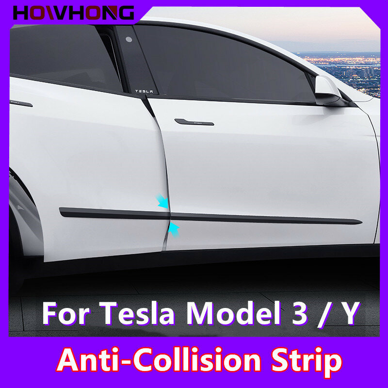ประตูด้านข้าง Anti-Collision สำหรับ Tesla รุ่น3 Y ป้องกัน Bemper Belakang Trunk Trim Strip แก้ไขภายนอกอุปกรณ์ประดับตกแต่ง