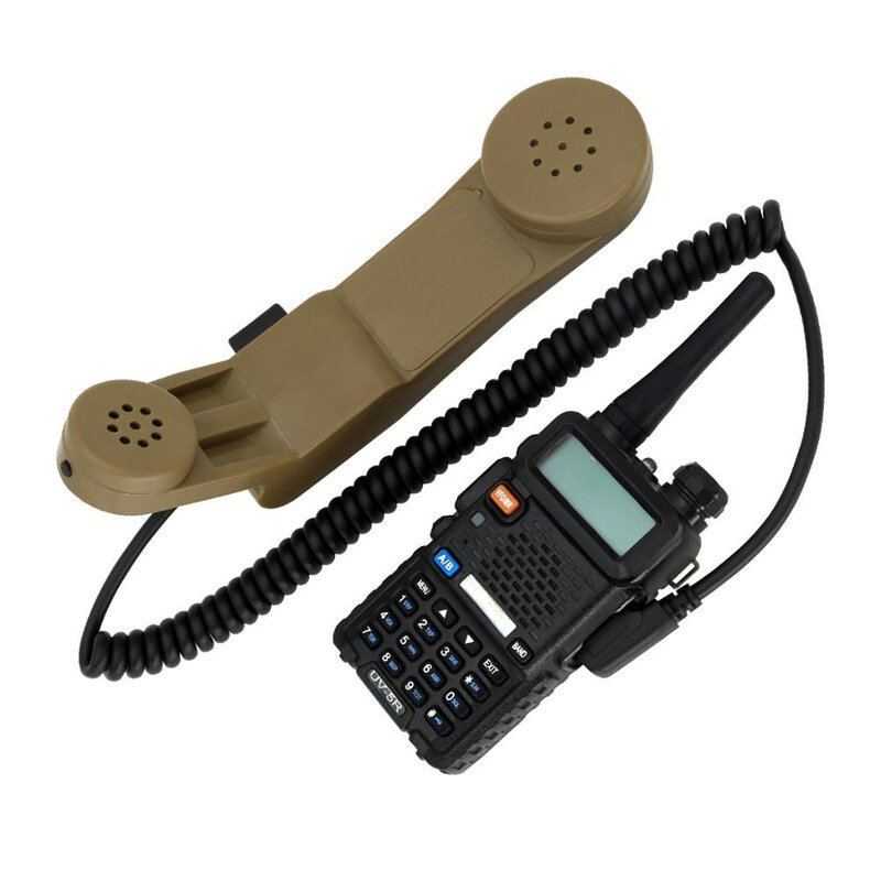 Microfone de mão tático PTT, H250 PTT, 2 pinos, Alto-falante portátil militar para Baofeng, Talkie, Walkie Talkie