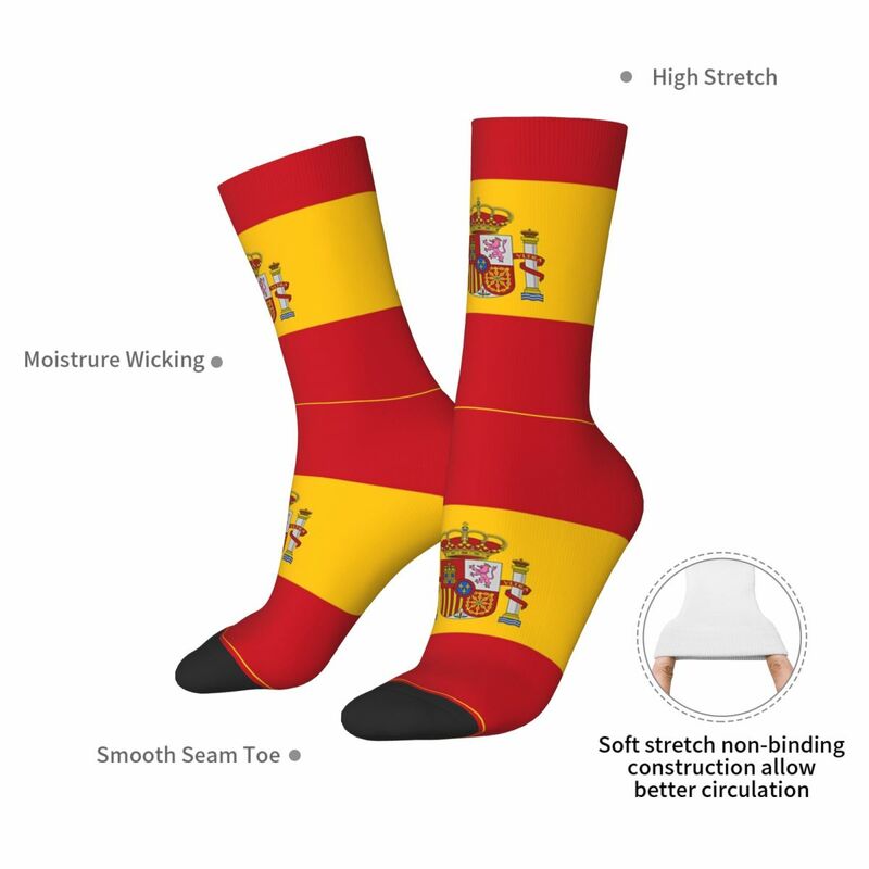 Spanien Flagge Socken Harajuku Schweiß absorbierende Strümpfe die ganze Saison lang Socken Zubehör für Unisex Geburtstags geschenk