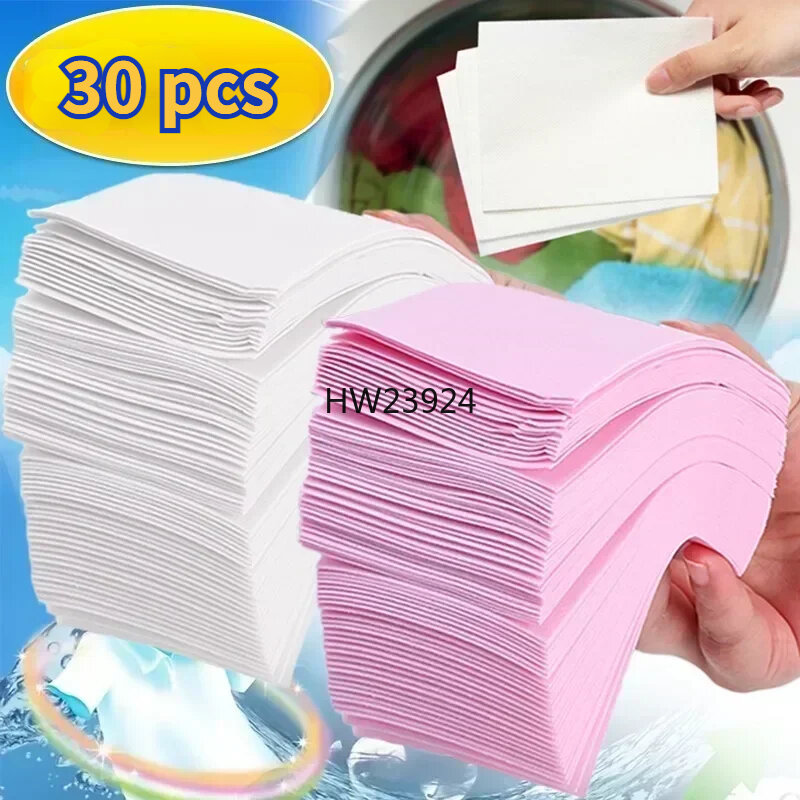 30 buah tablet cucian konsentrat bubuk cuci mesin cuci sabun pakaian lembar pembersih kuat deterjen