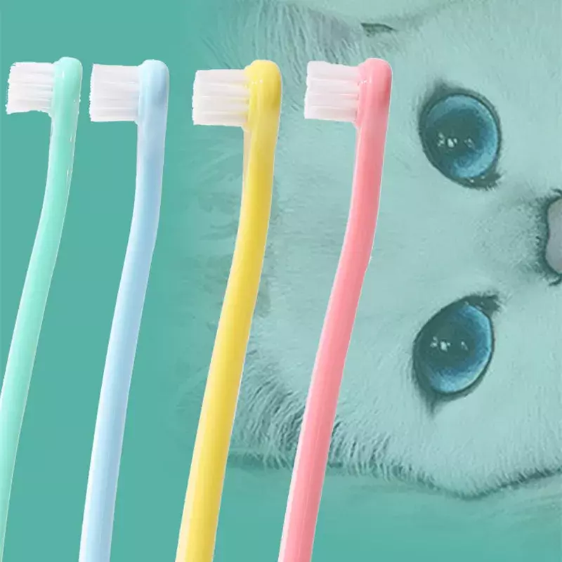 Sikat Gigi Kucing Pembersih Gigi Anjing Sikat Gigi Kucing Perawatan Hewan Peliharaan Sikat Gigi Rambut Lembut untuk Kucing Alat Pembersih Mulut Produk Hewan Peliharaan