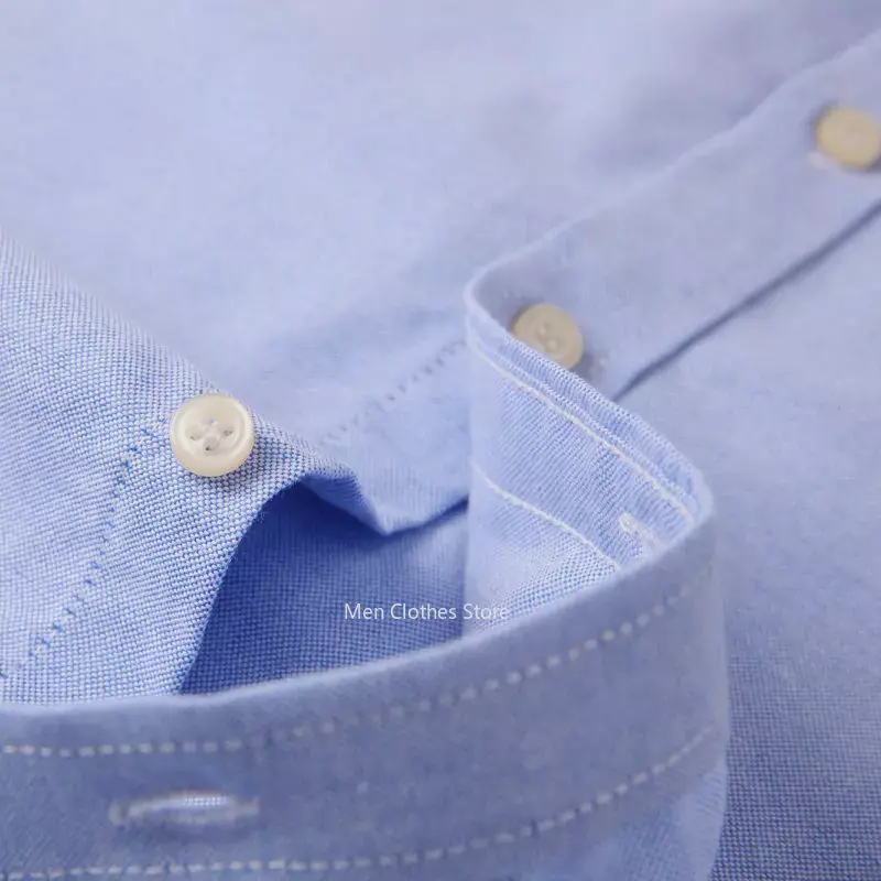 Camicie Casual estive da uomo Oxford manica corta colletto quadrato Soild Plaid StripedSingle Pocket comoda camicia di cotone