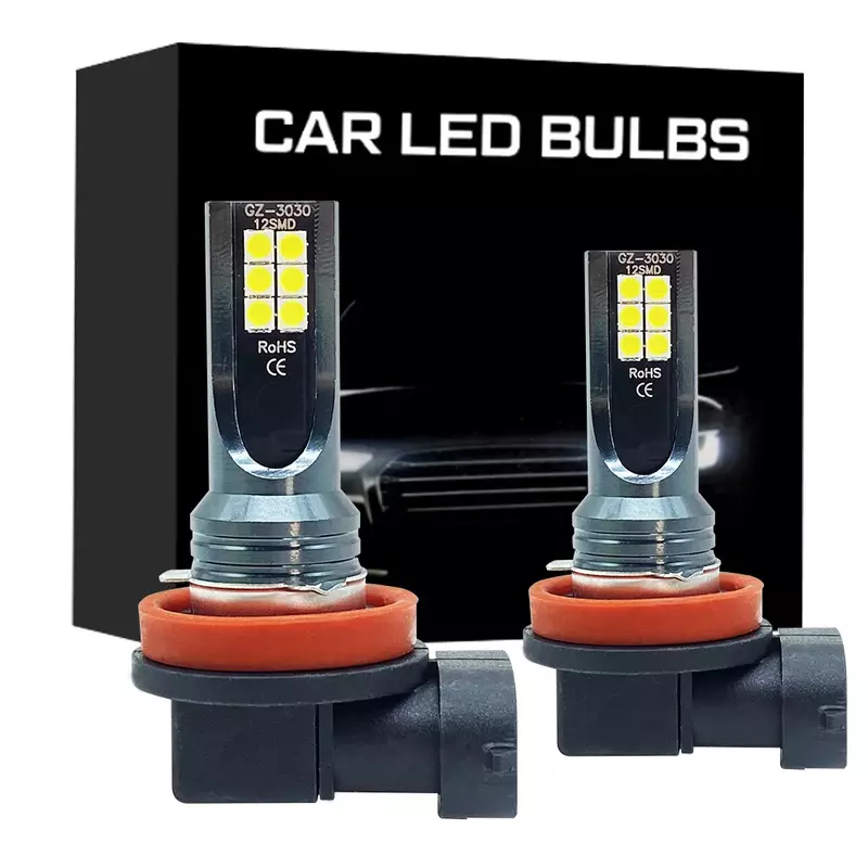 Faros LED antiniebla para coche, bombillas DRL, H4, H7, 9005 K, 8000LM, 80W, 12V, 9006, 6000, H11, H8, H9, H10, H1, H3, 2 uds.