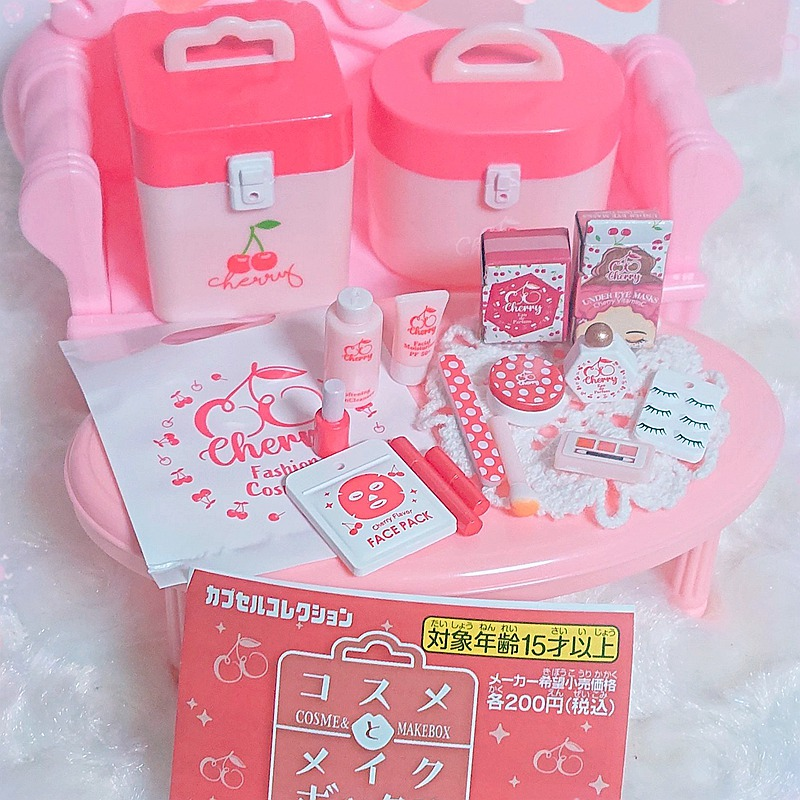 EPOCH Gashapon Capsule Toy Cherry Style Cosmetics Box custodia cosmetica scatola portaoggetti modello in miniatura ornamenti da tavola regali per bambini ragazze