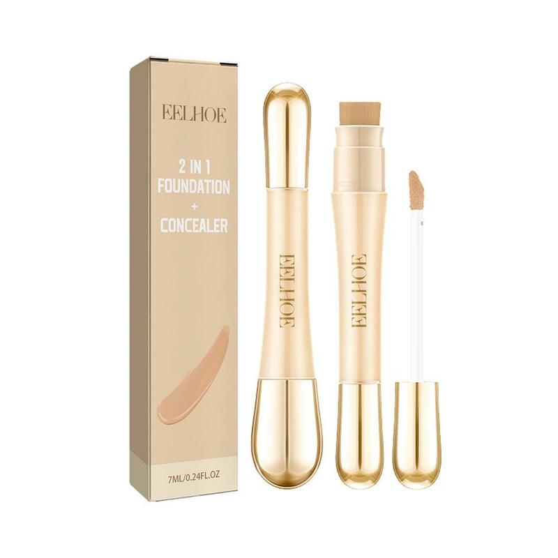 New Double-headed Facial 2 In 1 Foundation And Concealer Contouring Foundation Highlighter Brightening Stick Moisturizing H0O0