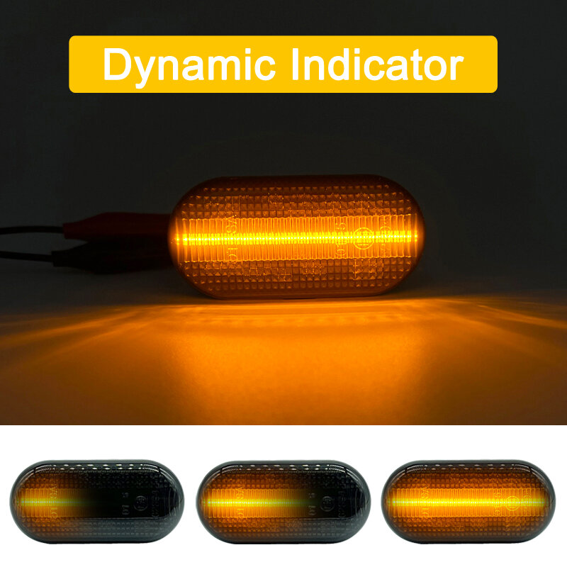 Smoked Lens Waterproof LED Side Fender Marker Lamp Flowing Turn Signal Light For Renault 19 21 Clio Espace Rapid Express Kangoo
