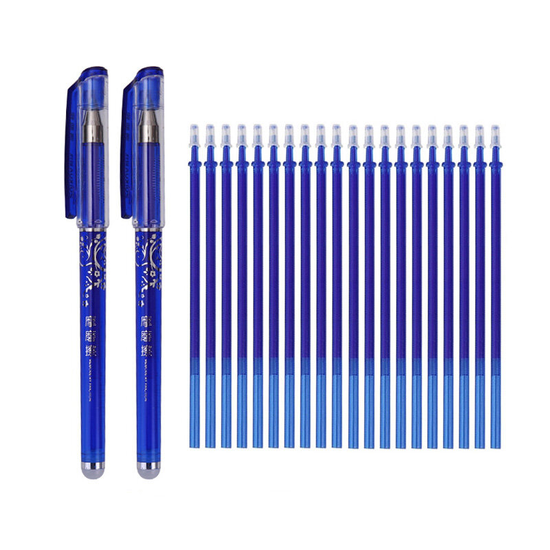 消去可能なジェルペン,詰め替え可能,青,赤,0.5mm,洗えるハンドル,学校や事務用品,文房具