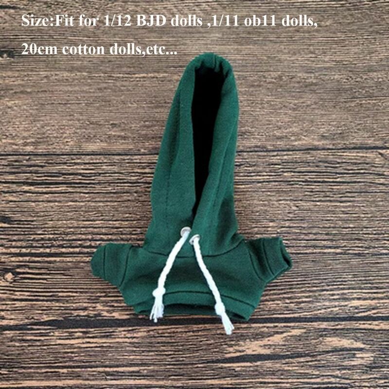Aksesori boneka hoodie buatan tangan 18 warna boneka Mode Lucu 20cm katun untuk 1/12 boneka BJD/1/11 1/12 OB11