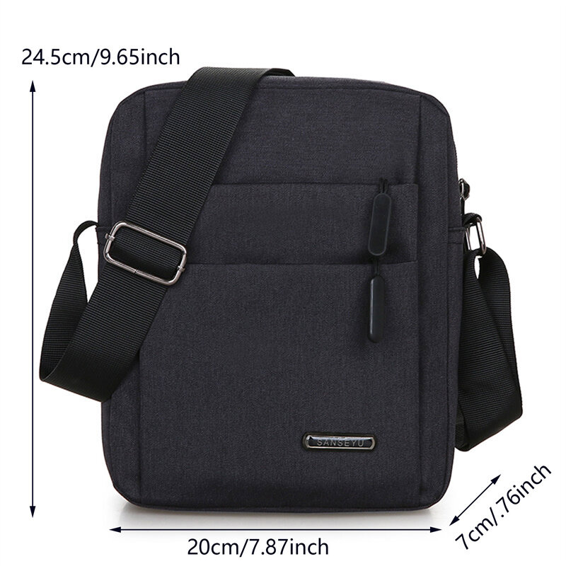 Męska torba kurierska na ramię o dużej pojemności 13 Cal torba na laptopa torebka wodoodporna teczka torby Crossbody z tkaniny Oxford