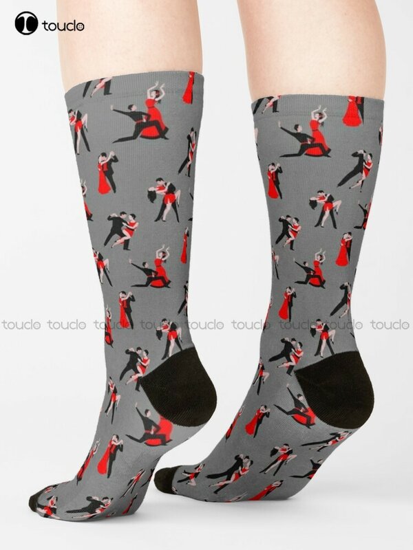 De Dansen Koppels Sokken Zwarte Sokken Voor Mannen Gepersonaliseerde Custom 360 ° Digitale Print Gift Harajuku Unisex Volwassen Tiener Jeugd sokken