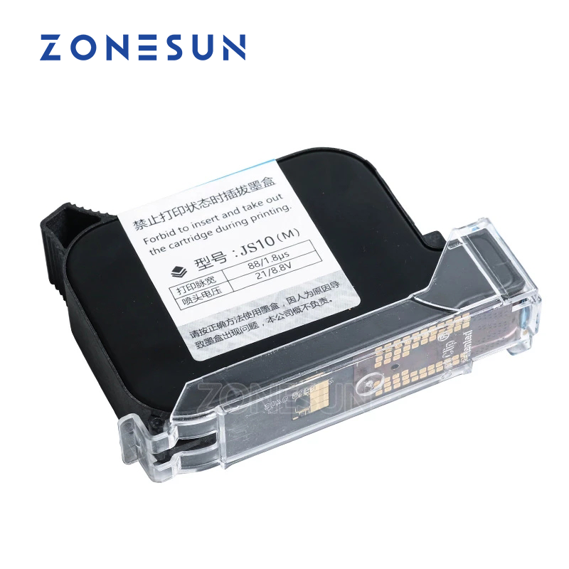 خرطوشة الحبر ZONESUN للطابعة صندوق الحبر ل يده ذكي USB QR رمز طابعة نافثة للحبر آلة الترميز