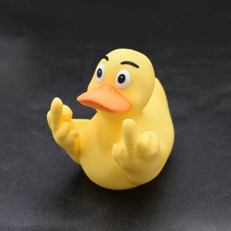 Resin Middle Finger Duck Funny Small US Flag Pattern Courtyard Ornament Salute Duck Toy Office Home
