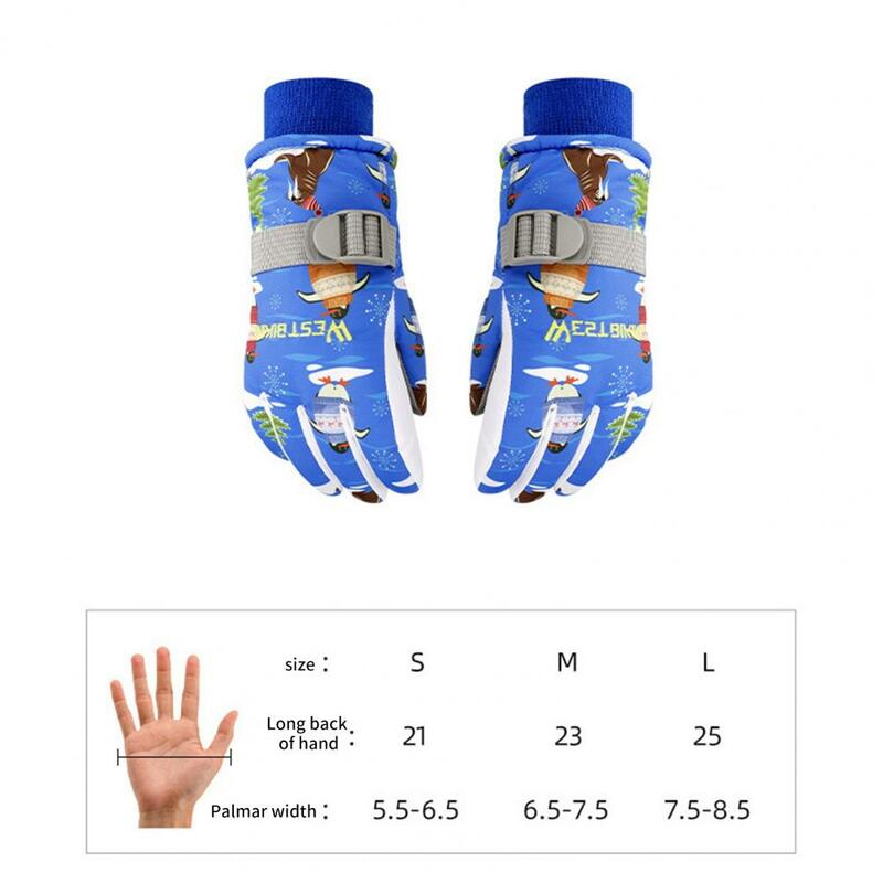 1 Pair Ski Gloves Kids Winter Gloves Thickened Children Velvet Cute Windproof Children Sport Gloves Outdoor