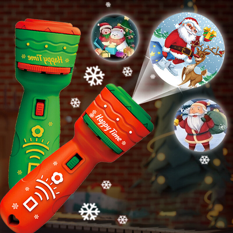 24 Patronen Kerstman Kerstboom Zaklamp Projector Fakkel Lamp Speelgoed Vroege Onderwijs Speelgoed Voor Kid Xmas Gift