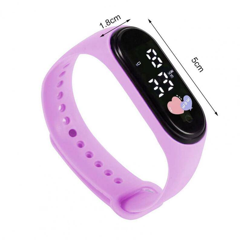 Relógio de pulso de tela grande infantil, impermeável Silicone Touchscreen, Digital Bracelet Watch para estudantes