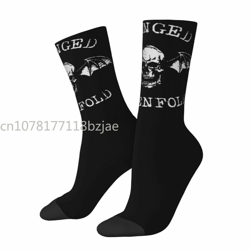 Divertente Vintage vended Sevenfold Design Theme Cozy Crew Socks Stuff All Seasons Heavy Metal Band Skull Warm Crew Socks traspirante