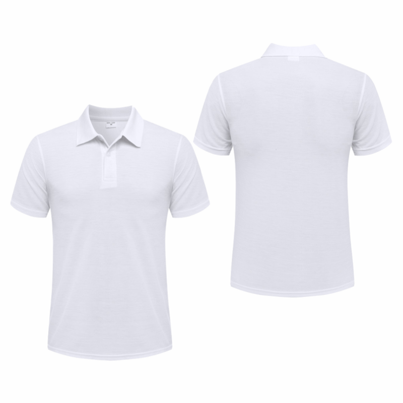 Camisa polo masculina de manga curta, blusa casual com nervuras, respirável, de alta qualidade, roupas de trabalho soltas, verão
