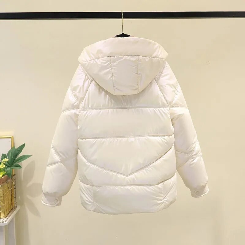 2022 Winter new cotton padded clothes thickened short cotton padded clothes bright face wash free down cotton padded jacket