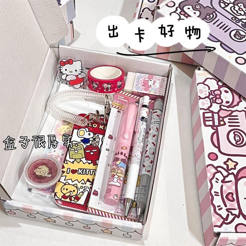 กล่องของขวัญสุดสร้างสรรค์ Kawaii Sanrio น่ารักอนิเมะ Kuromi เมโลดี้ของขวัญวันเกิดกล่องบรรจุของขวัญสำเร็จการศึกษากล่องของขวัญแต่งงาน
