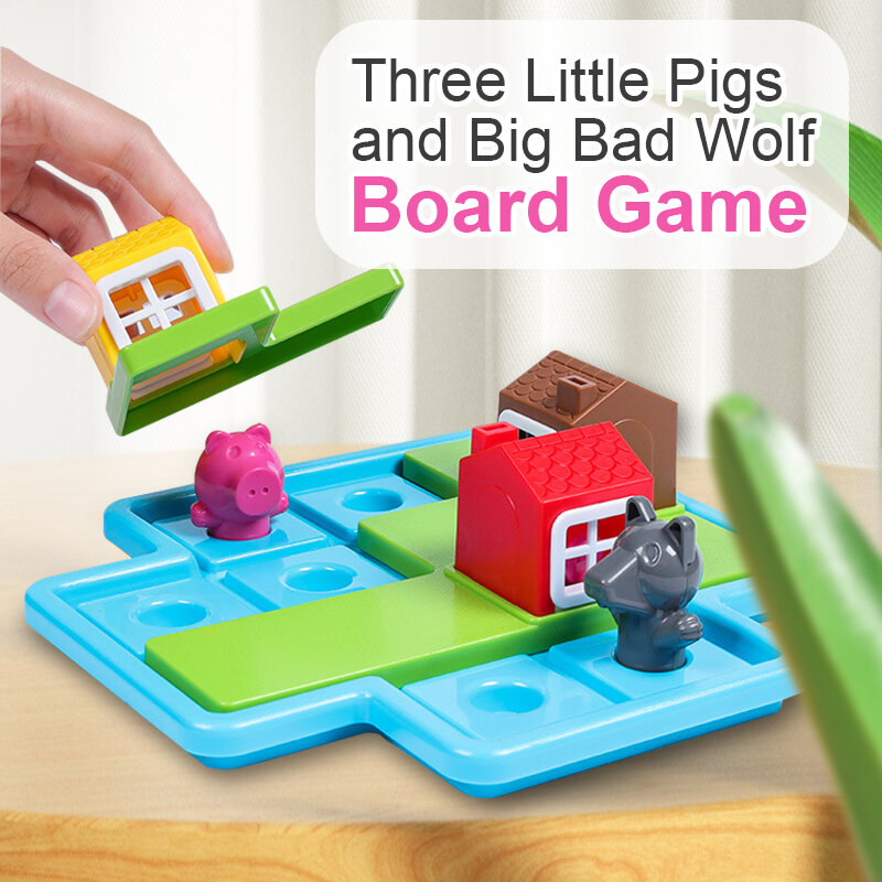 Drei kleine Schweine Bildung Lernspiel zeug Puzzle Brettspiel Logik frühe Bildung Spiel Eltern-Kind-Interaktion Alter 3 Kind Geschenk
