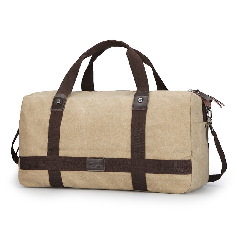 Casual Men's Canvas Bag Large Capacity Travel Handbag Retro Fashion Shoulder Crossbody Bag Simple Lightweight Man Messenger Bag