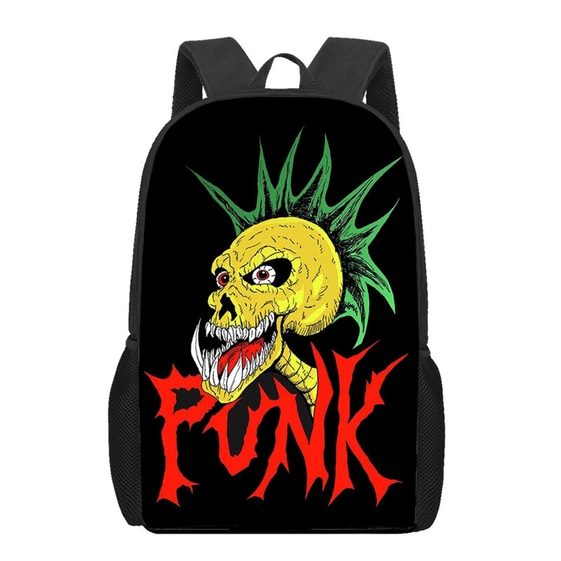 Punk Rock Style 3D Printing School Bags para crianças, mochila para meninas e meninos, mochilas de estudante, mochila para laptop, presente