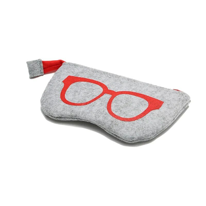 Zíper óculos caso portátil lã sentiu pano óculos saco casos caneta estudantes sacos de armazenamento eyewear acessórios 2023 novo