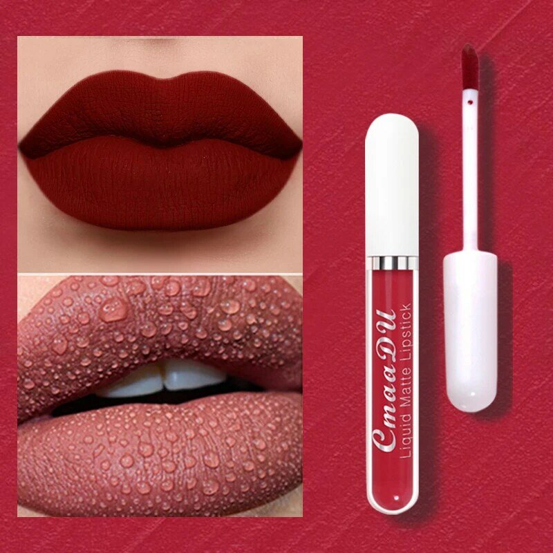 Sexy Velvet Matte Liquid Lipstick, Lip Gloss, Beauty Red Nude, impermeável, Longlasting Maquiagem