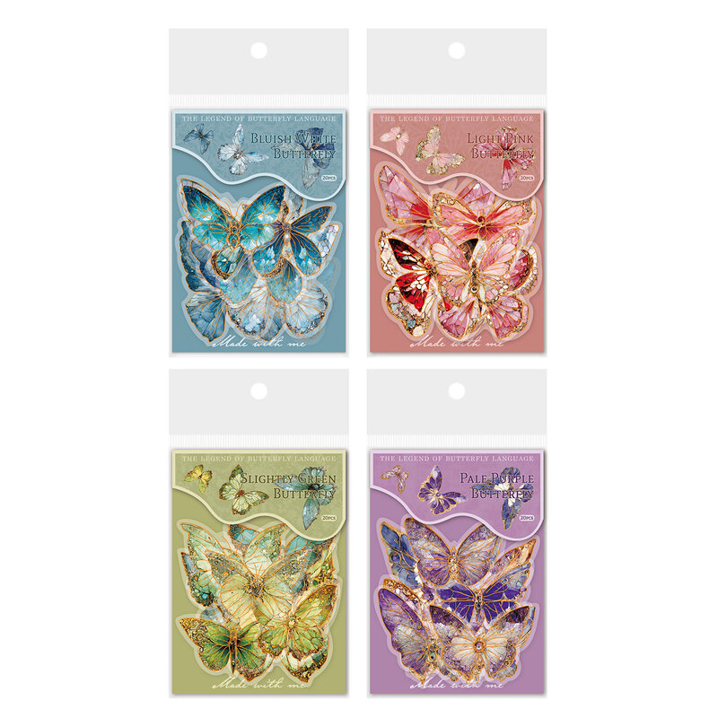 8 bungkus/LOT kupu-kupu bahasa legenda seri Lucu indah kreatif dekorasi DIY hewan peliharaan stiker