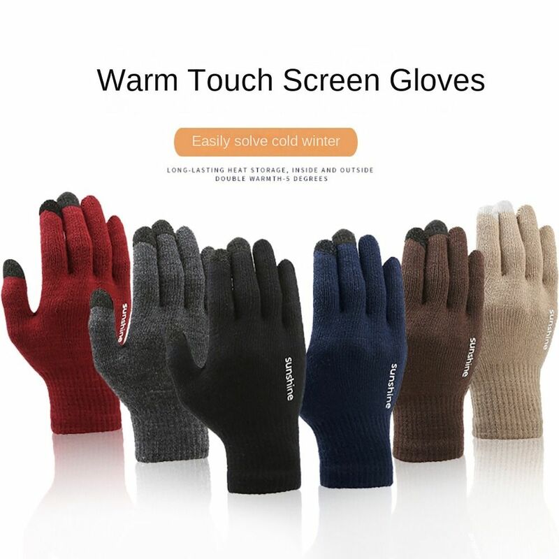 Sarung tangan layar sentuh Anti selip, sarung tangan musim dingin Anti angin baru 2023, sarung tangan termal luar ruangan