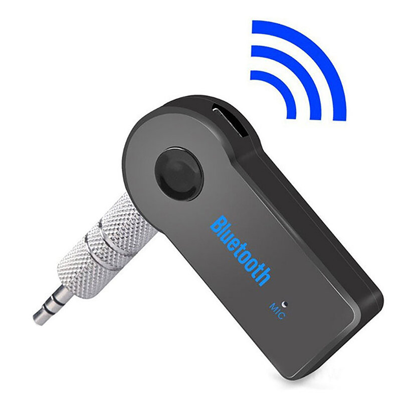 Penerima transmiter Bluetooth 5.0 nirkabel, adaptor colokan 3.5mm untuk Audio musik mobil Aux A2dp, penerima Headphone Handsfree
