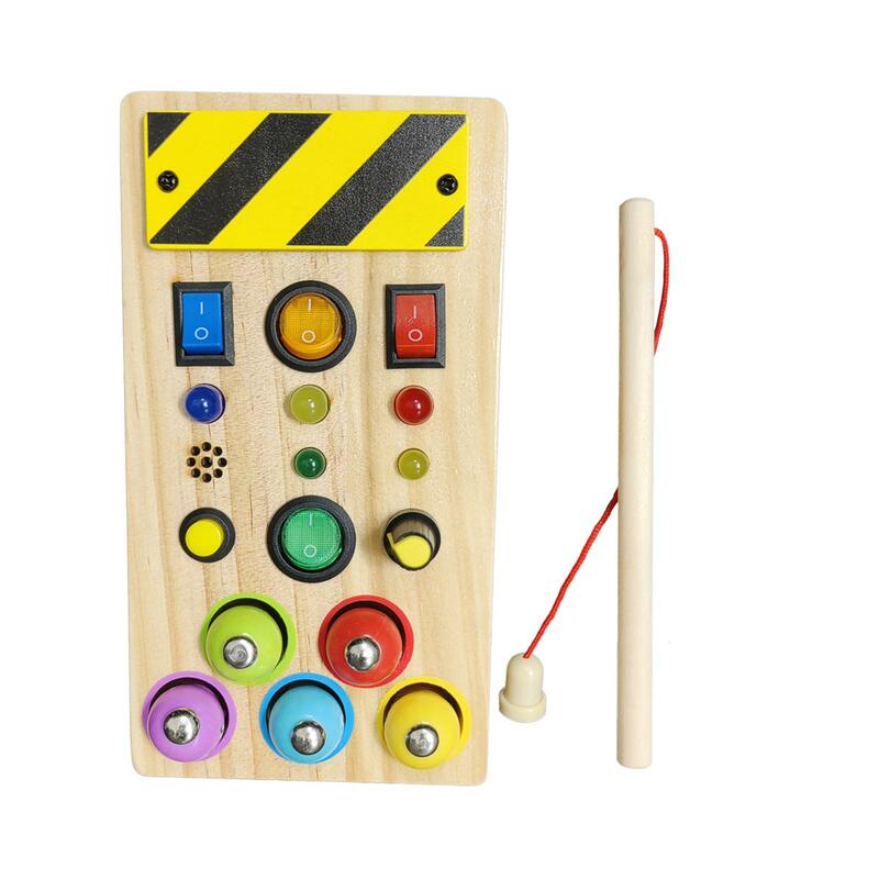 Zapięta tablica z guzikami przełącznik światła zabawka Montessori ruchliwa tablica dla chłopców zabawka podróż samochodem zajęcia przedszkolne