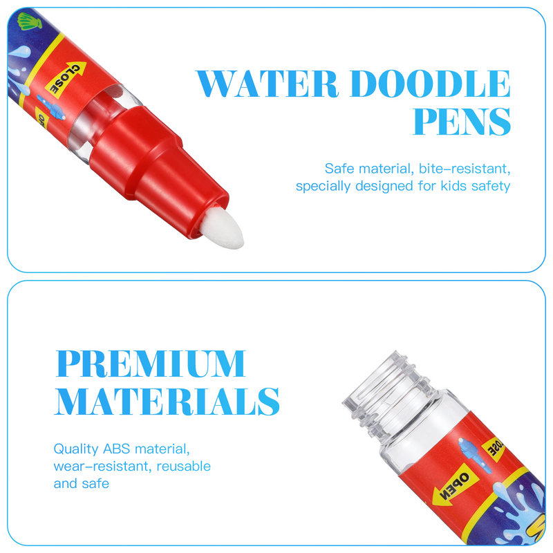 Água Mat Graffiti Pintura Pen, Canetas para Estudantes e Crianças, Manual Student Use, 6 pcs