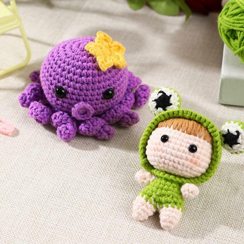 Wobbles Crochet Animal Kit Succulents And Ladybug DIY Beginner Crochet Kit Knitting Kit Beginner Crochet Kit DIY Animal Crafts