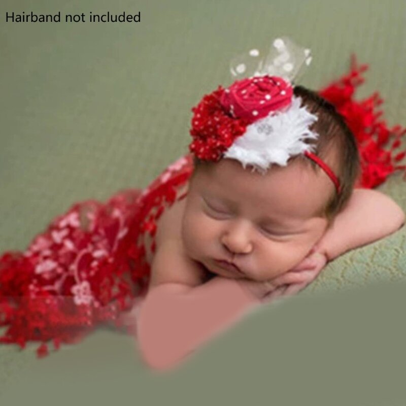 K5DD Lembut Bernapas Baru Lahir Fotografi Selimut Renda Bunga Bungkus Kain Studio Menembak Foto untuk Bayi Gambar Pertama