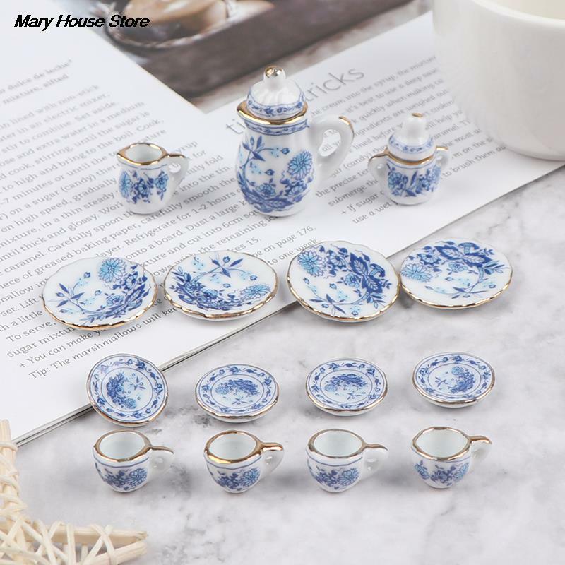 Ensemble de tasses à thé miniatures en porcelaine pour enfants, maison de courses de cuisine, jouets de fleurs britanniques, meubles, maison de courses de thé