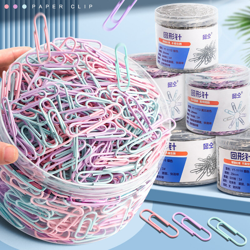 160PCS Colorful Paper Clips office supplies paper clip large file bookmark paper clip U-shaped Buckle Office Supplies