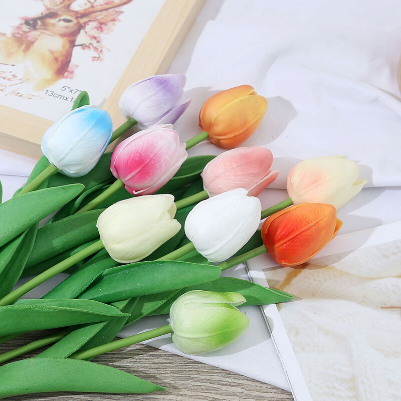 Kwiat tulipana bukiet sztuczny tulipan 3/5 szt. Pianka PE fałszywy kwiatowa dekoracja ślubna prezent na dekoracja do bukietów do domu