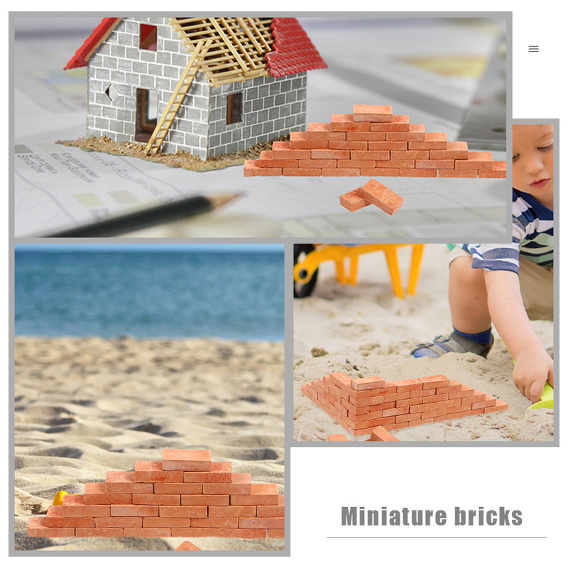 Minúsculos Red Mini Tijolos para Paisagismo, Miniatura Wall Brick, Dollhouse Blocks Model, Artesanato Realista, Falso, 100Pcs