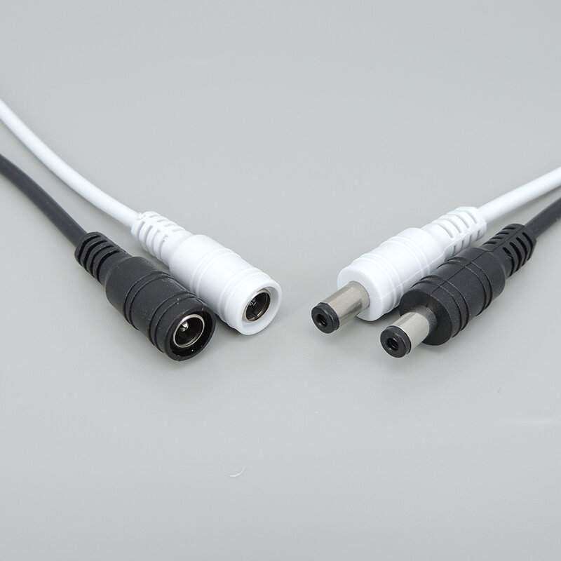 Cable de alimentación macho y hembra para CCTV, adaptador de conector de 5,5x2,1mm, Color único, 3528, 5050, cinta de luz LED A7