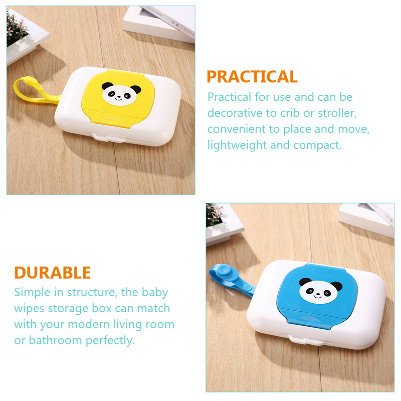 Portátil Wipe Box for Baby, Wet Baby Stuff, Mão Travel Container, Wipes Case, Small Baby Tissue, Dispenser Dispensers, 2 Pcs