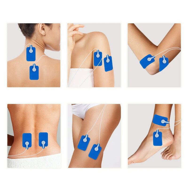 EMS Tens Massage Mini Massager Blue Screen massaggio a doppia uscita Tens per tutto il corpo agopuntura strumento massaggiatore per terapia elettrica