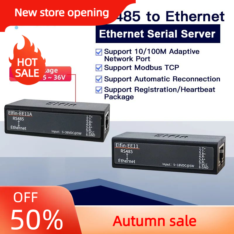 Perangkat ethernet ke rs485 RS485 ke Ethernet IOT Server Module Elfin-EE11 Elfin-EE11A mendukung TCP/IP Telnet Modbus protokol TCP