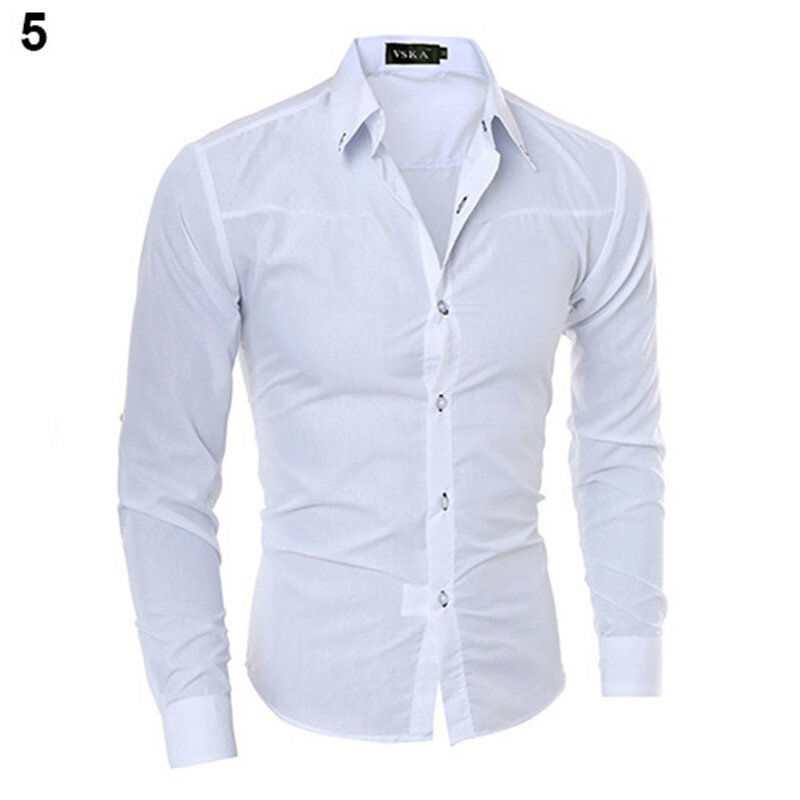 Camisa de lujo para hombre, estilo de negocios, ajustada, suave, cómoda, ajustada, manga larga, informal, regalo, novedad