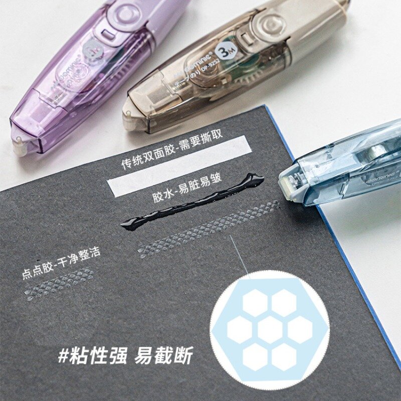 Morandi Color Transparent Press Correction Tape Student Stationery Portable Strong Adhesive Double-sided Tape Hand Ledger Tools